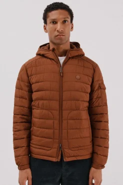 Cazadora acolchada ultralight con capucha