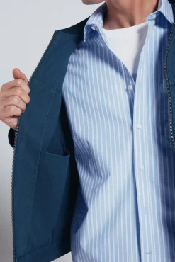 Cazadora algodón lavada contraste