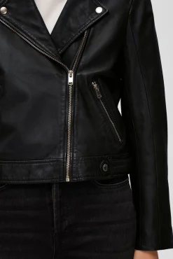 Cazadora Biker Cropped 100% piel.