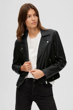 Cazadora Biker Cropped 100% piel.