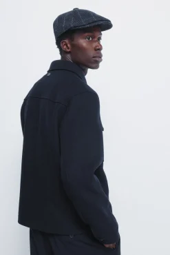 Cazadora camisera mezcla lana