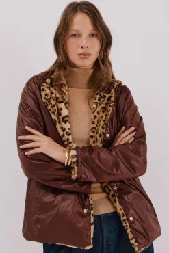 Cazadora corta reversible efecto pelo