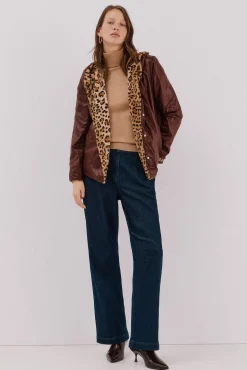 Cazadora corta reversible efecto pelo