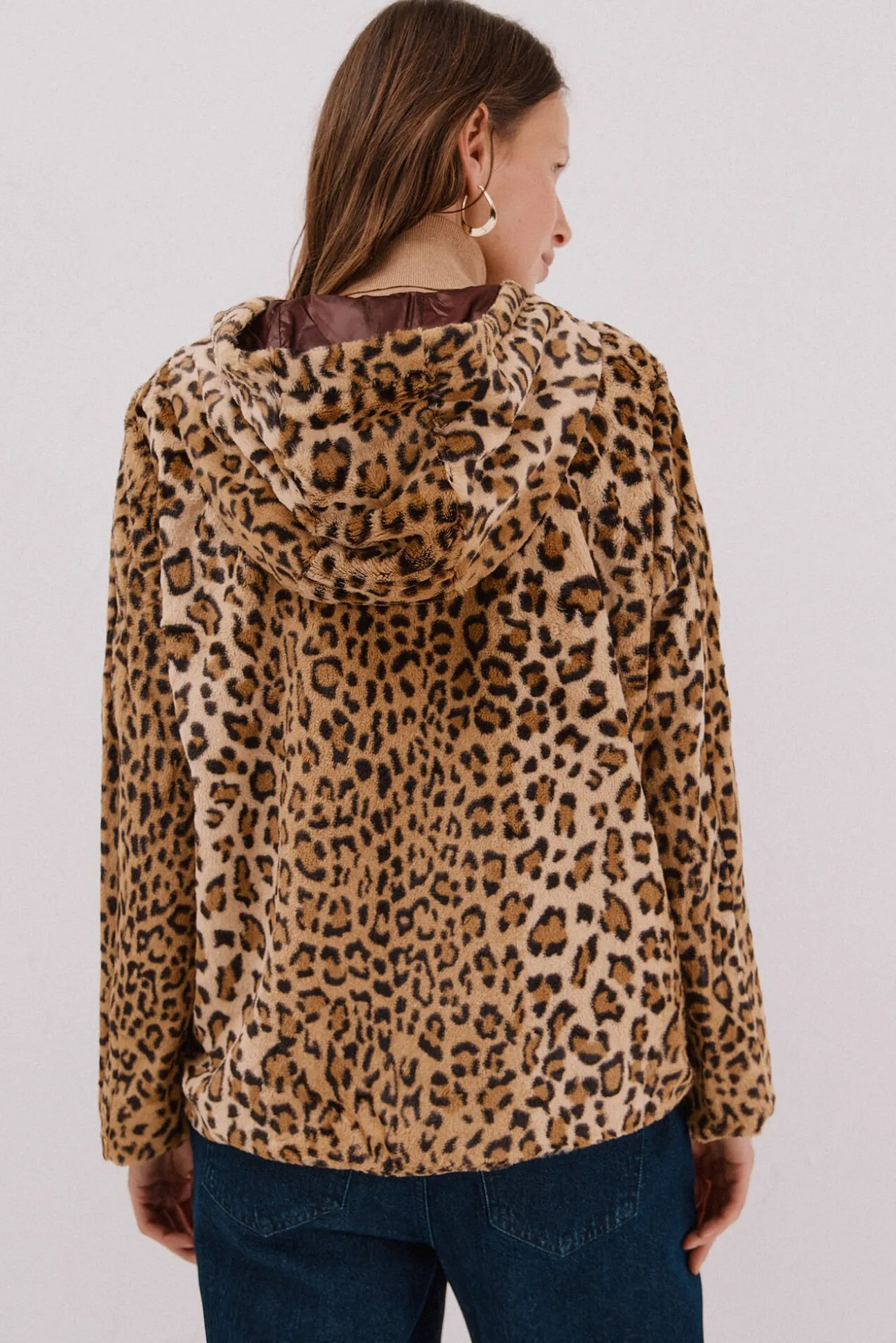 Cazadora corta reversible efecto pelo