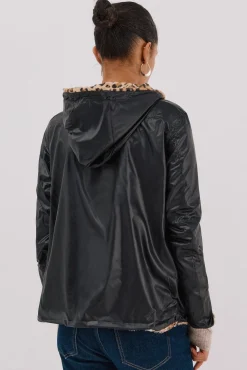 Cazadora corta reversible efecto pelo