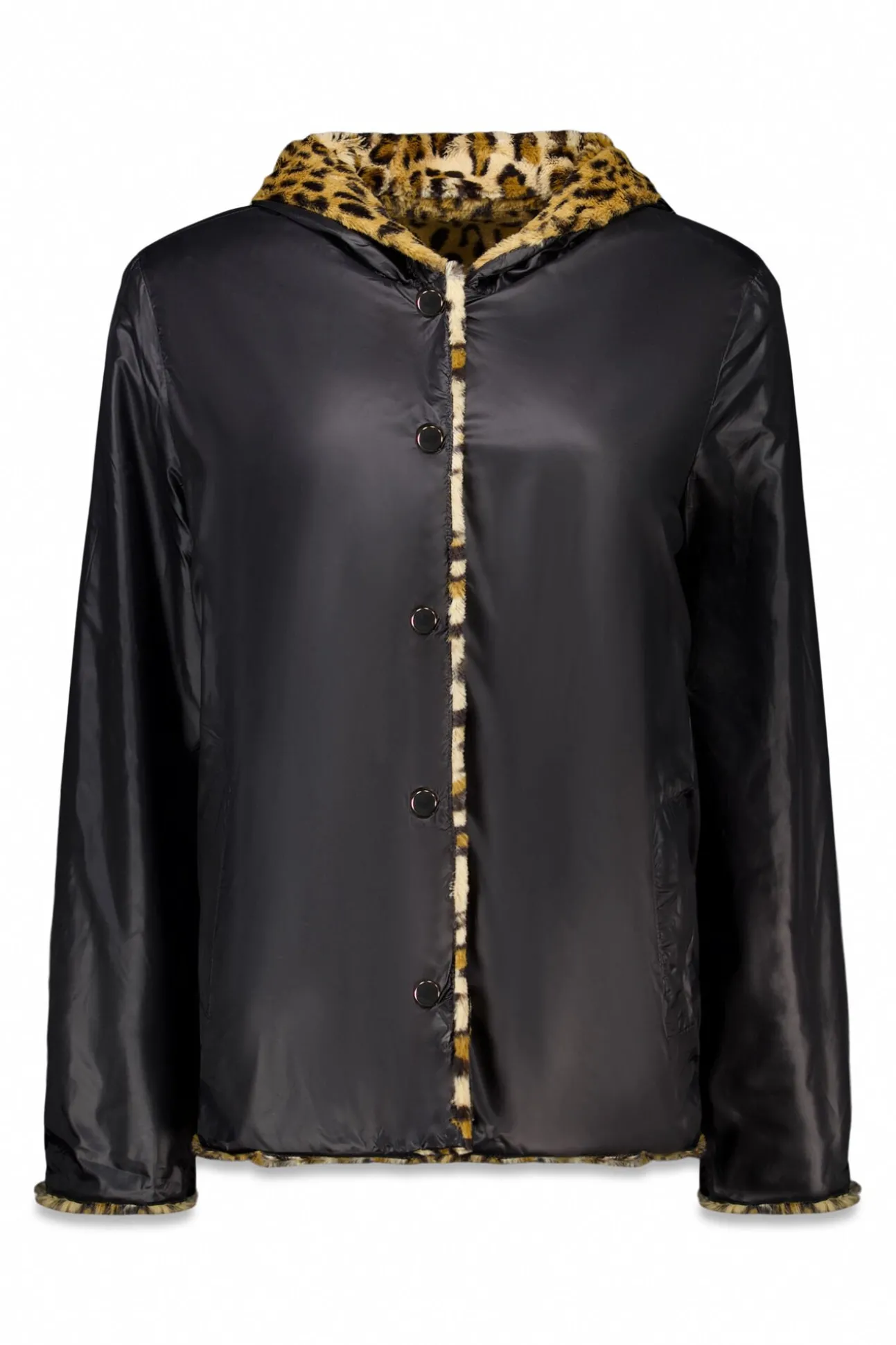 Cazadora corta reversible efecto pelo