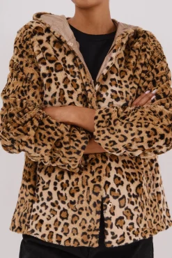 Cazadora corta reversible efecto pelo