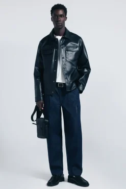 Cazadora efecto piel