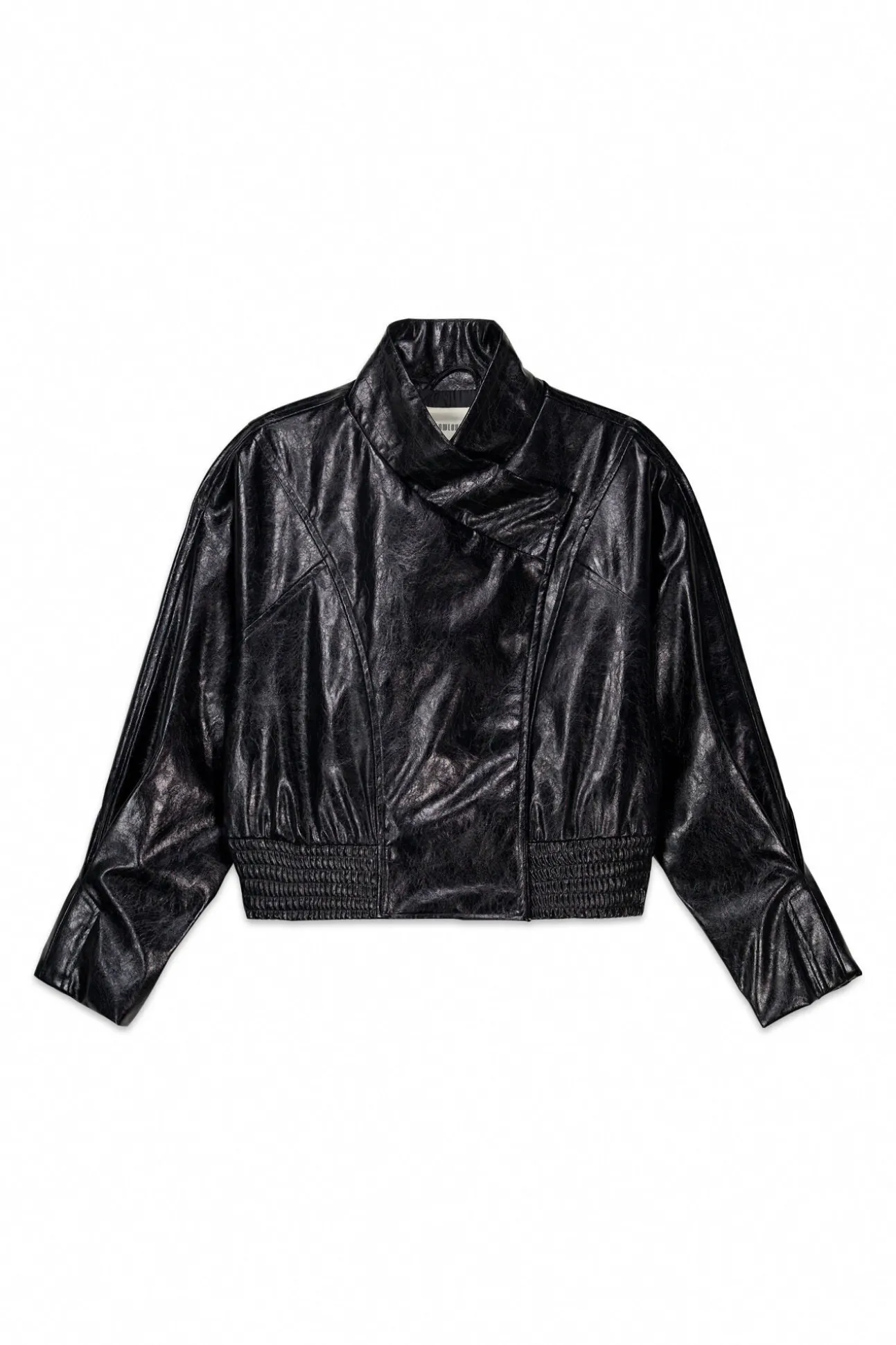 Cazadora efecto piel brillo