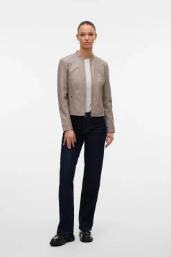 Cazadora efecto piel cuello Perkins