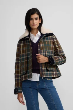 Cazadora encerada borrego cuadros