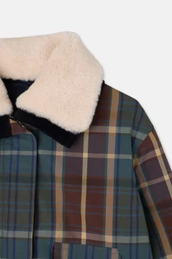 Cazadora encerada borrego cuadros