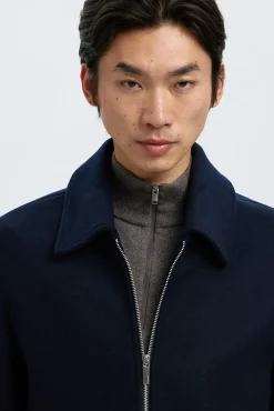 Cazadora lana corta con cremallera