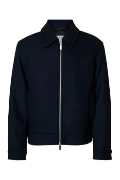 Cazadora lana corta con cremallera