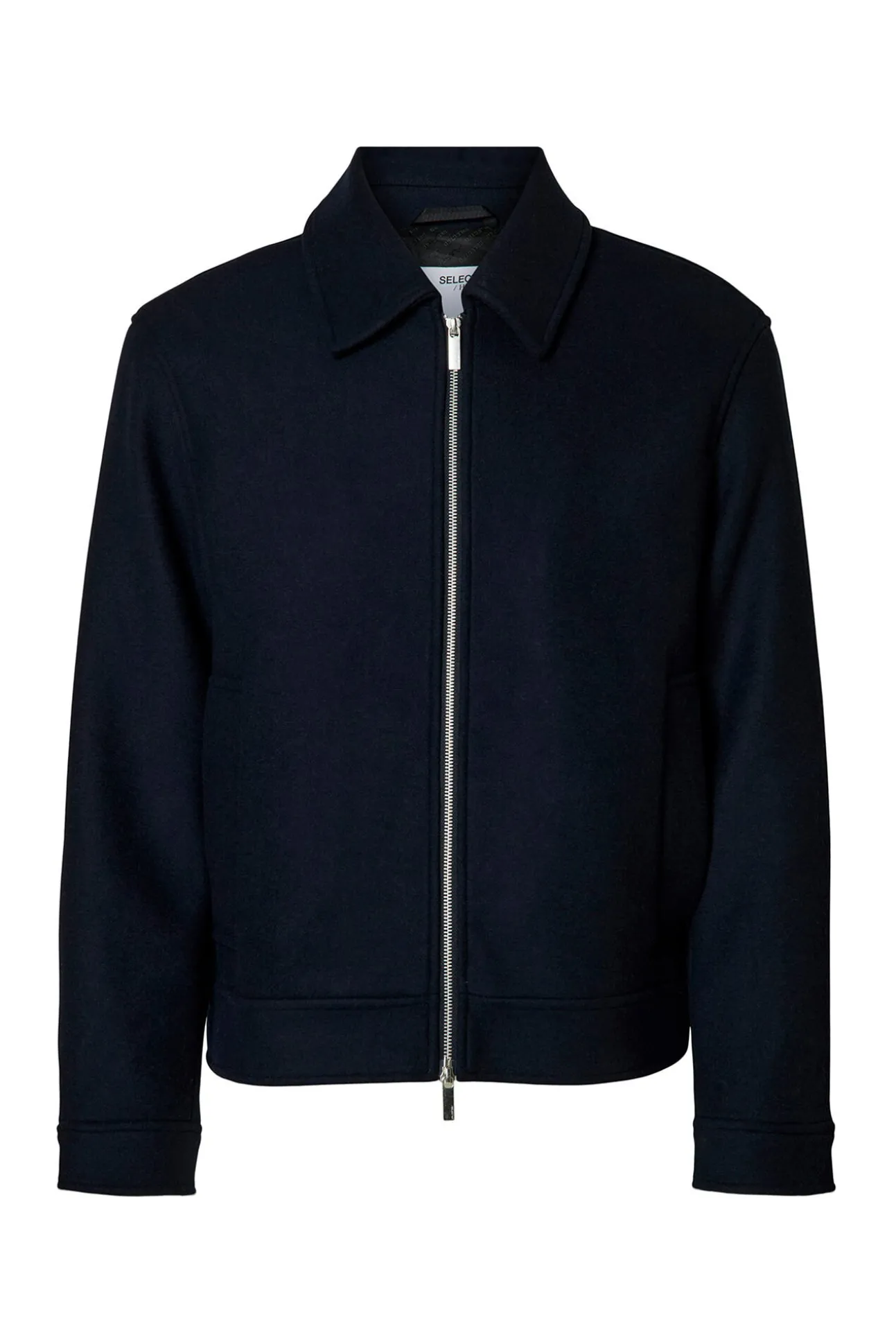 Cazadora lana corta con cremallera