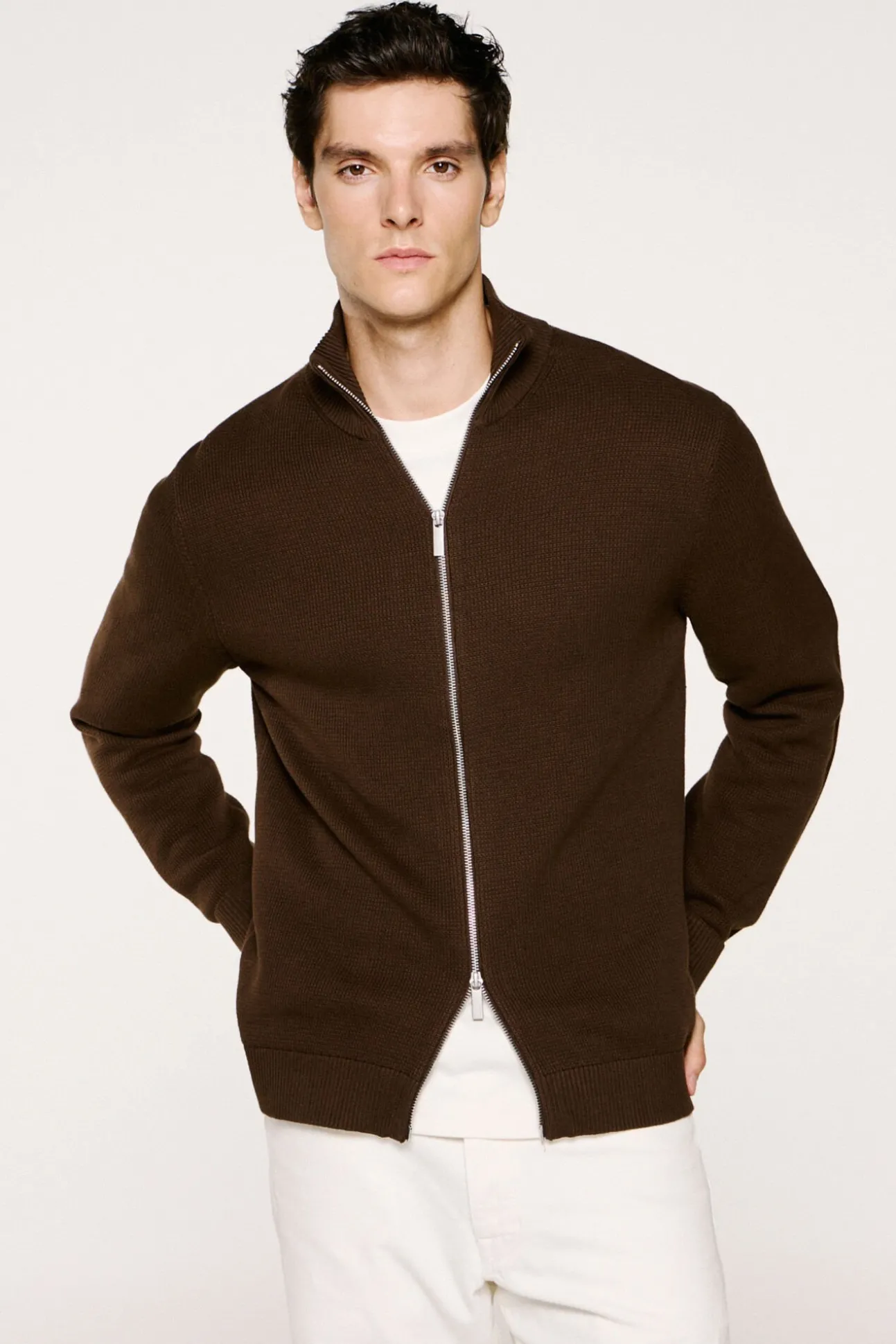 Cazadora punto cremallera 100% algodón orgánico