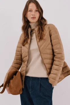 Cazadora reversible plumas