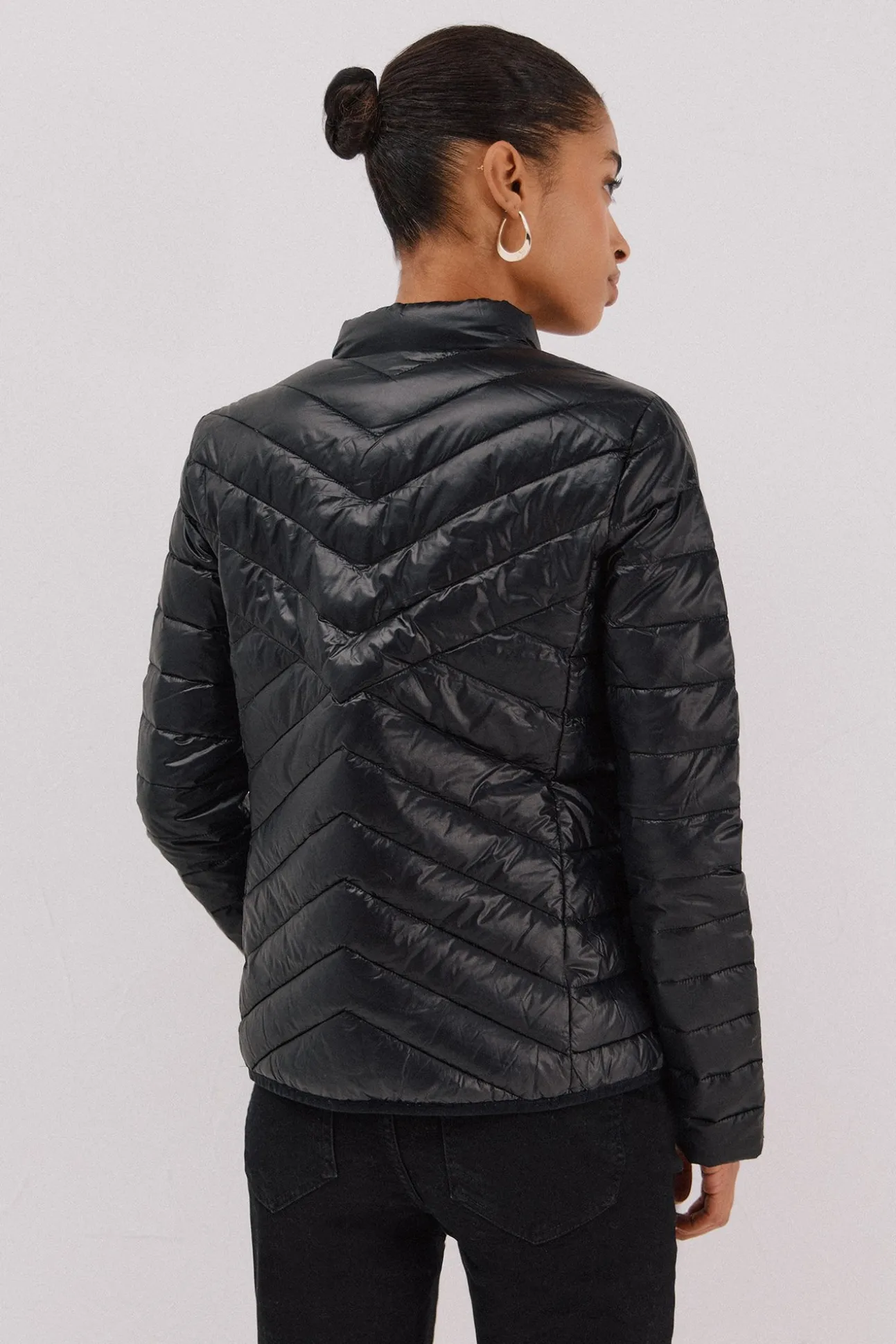 Cazadora reversible plumas