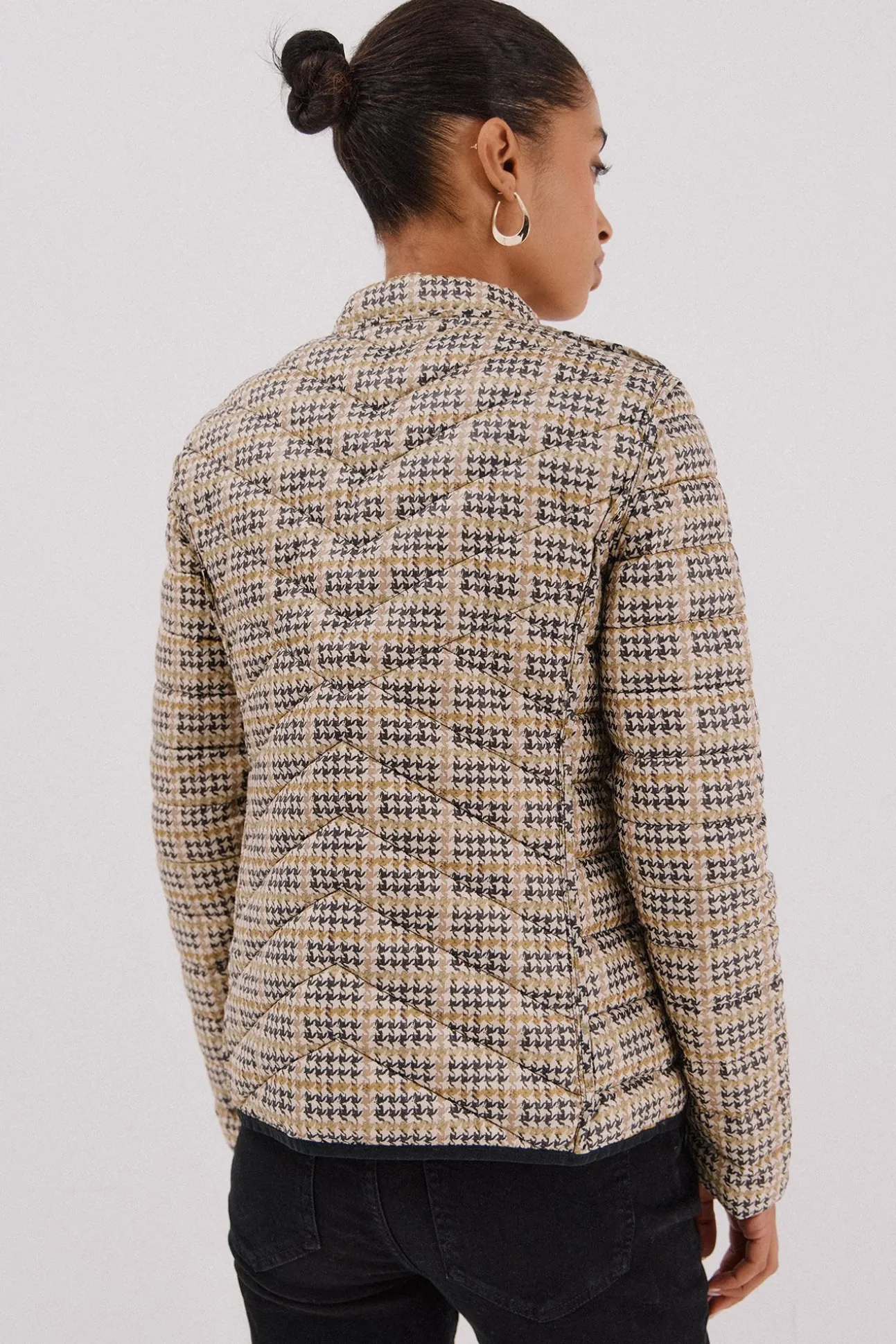 Cazadora reversible plumas