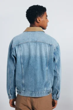 Cazadora vaquera oversize cuello contraste