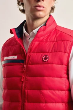 Chaleco acolchado rojo banda Valecuatro