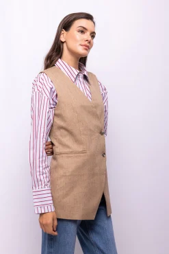 Chaleco cruzado tweed