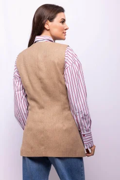 Chaleco cruzado tweed