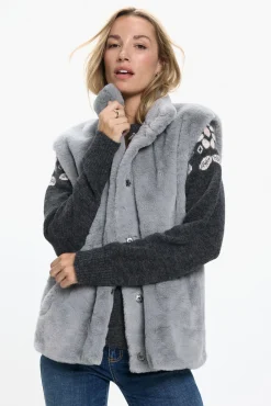 Chaleco de pelo cuello alto