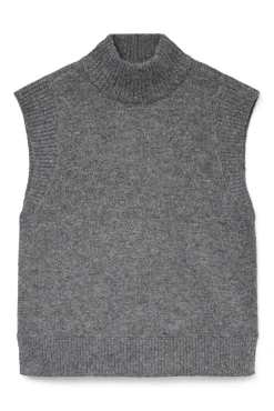 Chaleco de punto cuello alto