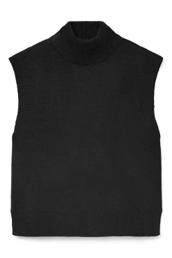 Chaleco de punto cuello alto