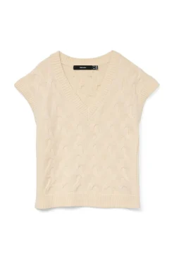 Chaleco de punto cuello pico