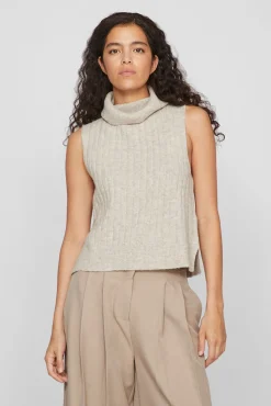 Chaleco de punto de cuello vuelto