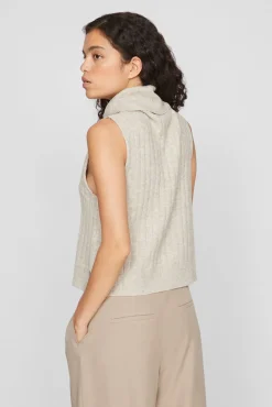 Chaleco de punto de cuello vuelto