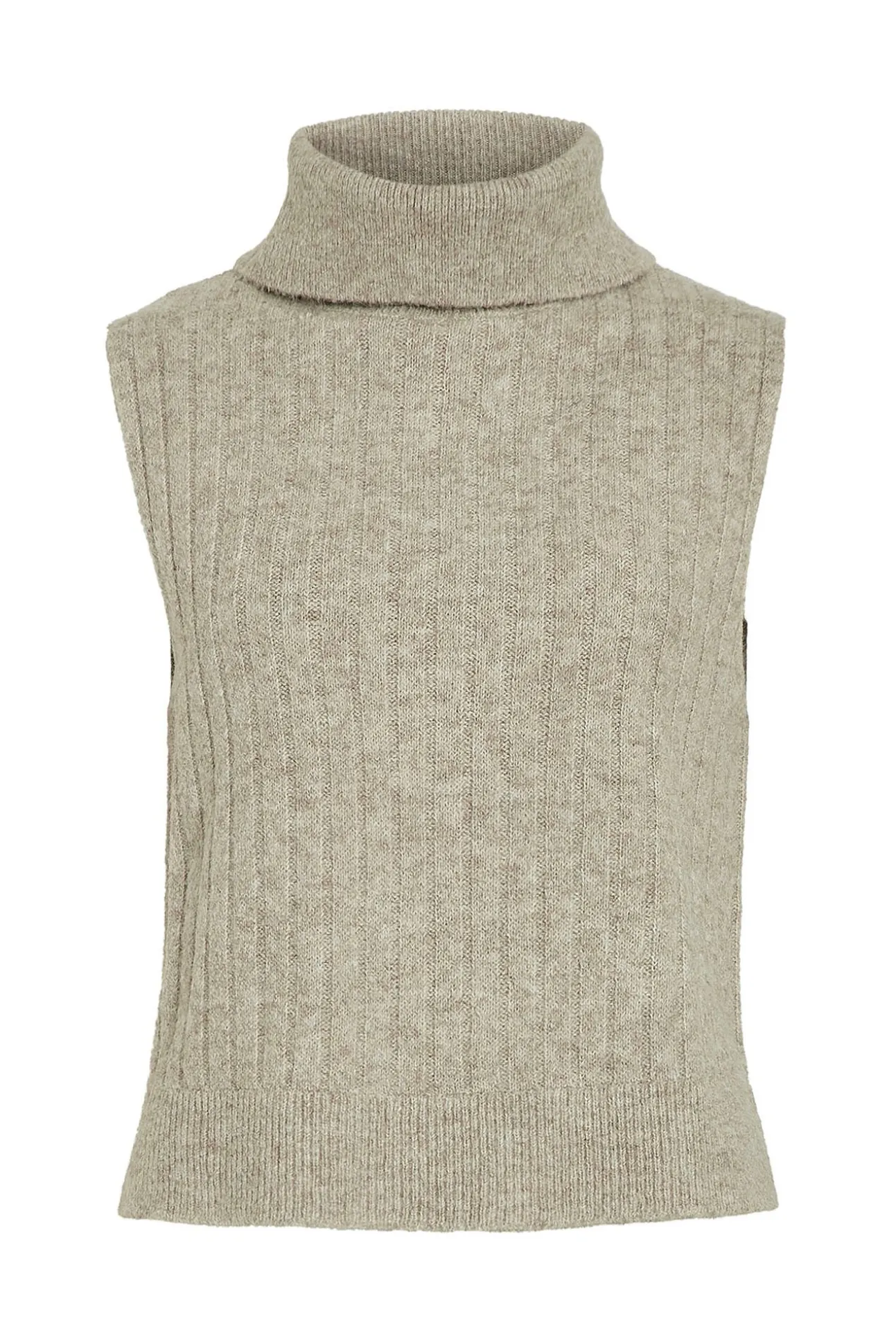 Chaleco de punto de cuello vuelto