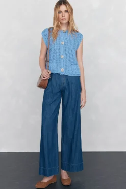 Chaleco de punto hilatura de cinta