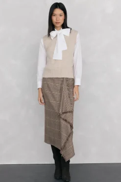 Chaleco de punto lana calados