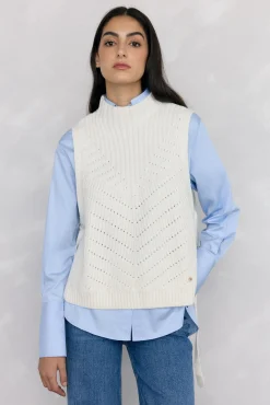 Chaleco de punto lazada