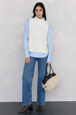 Chaleco de punto lazada