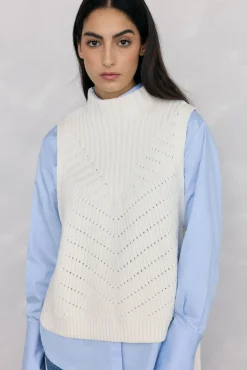 Chaleco de punto lazada