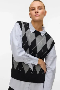 Chaleco de punto rombos