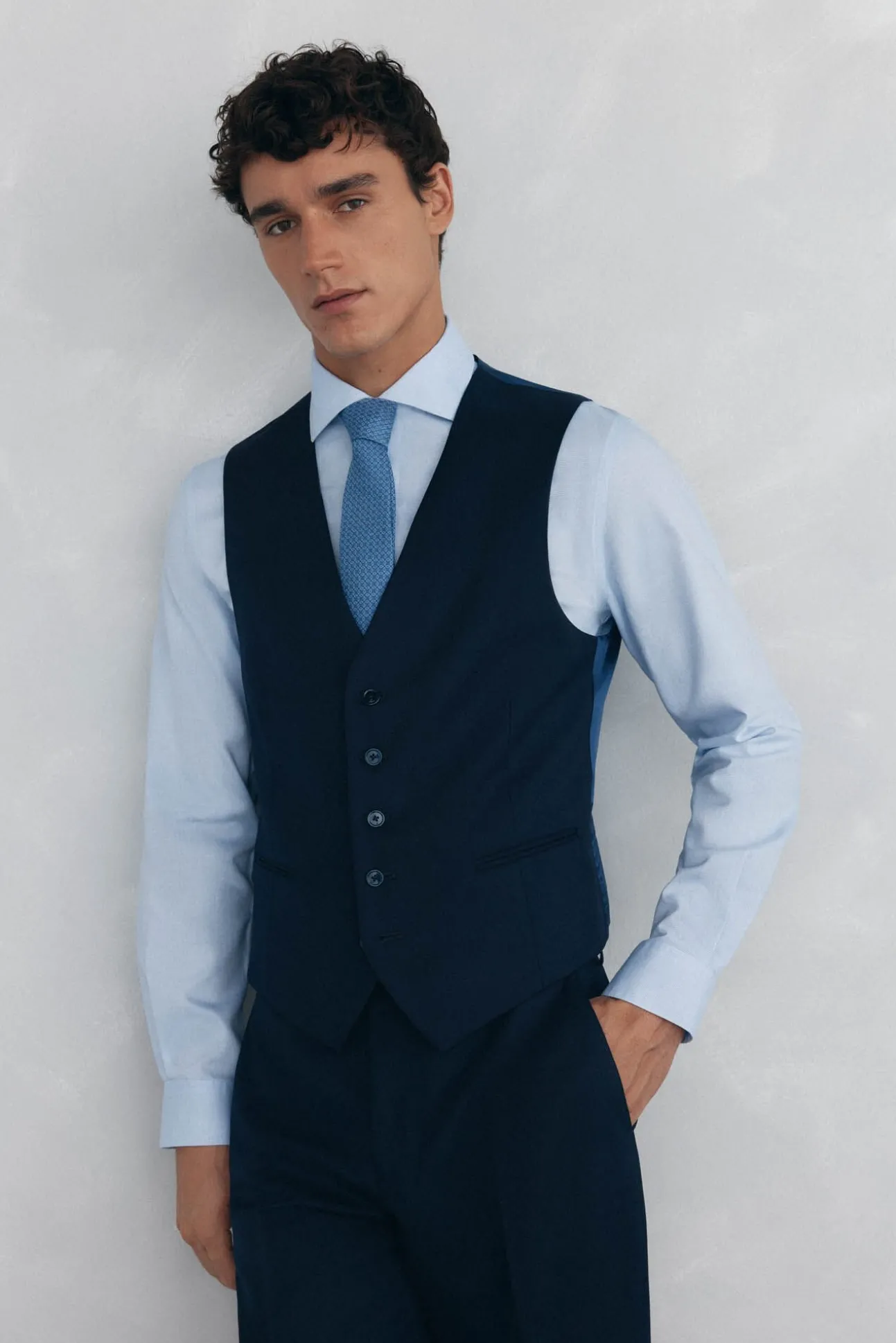 Chaleco estructura blue back tailored fit