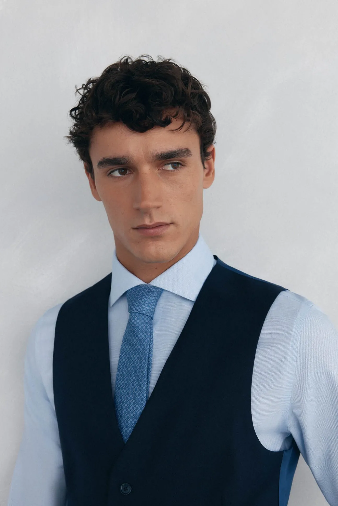 Chaleco estructura blue back tailored fit