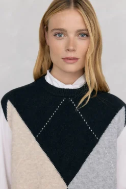 Chaleco jacquard de rombos