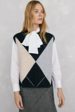 Chaleco jacquard de rombos