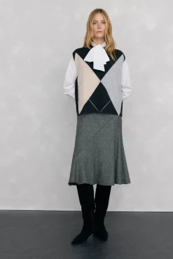 Chaleco jacquard de rombos