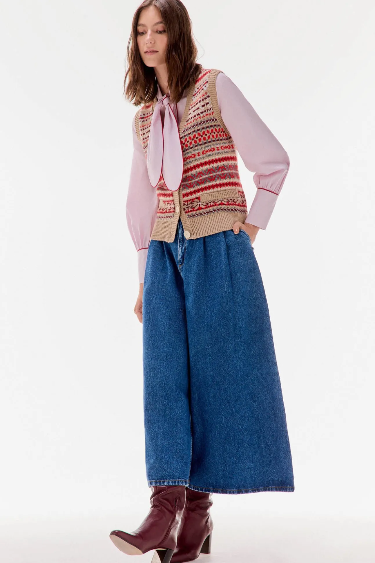 Chaleco jacquard geométrico