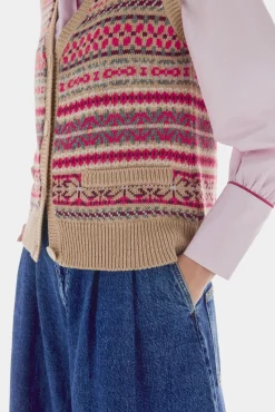 Chaleco jacquard geométrico