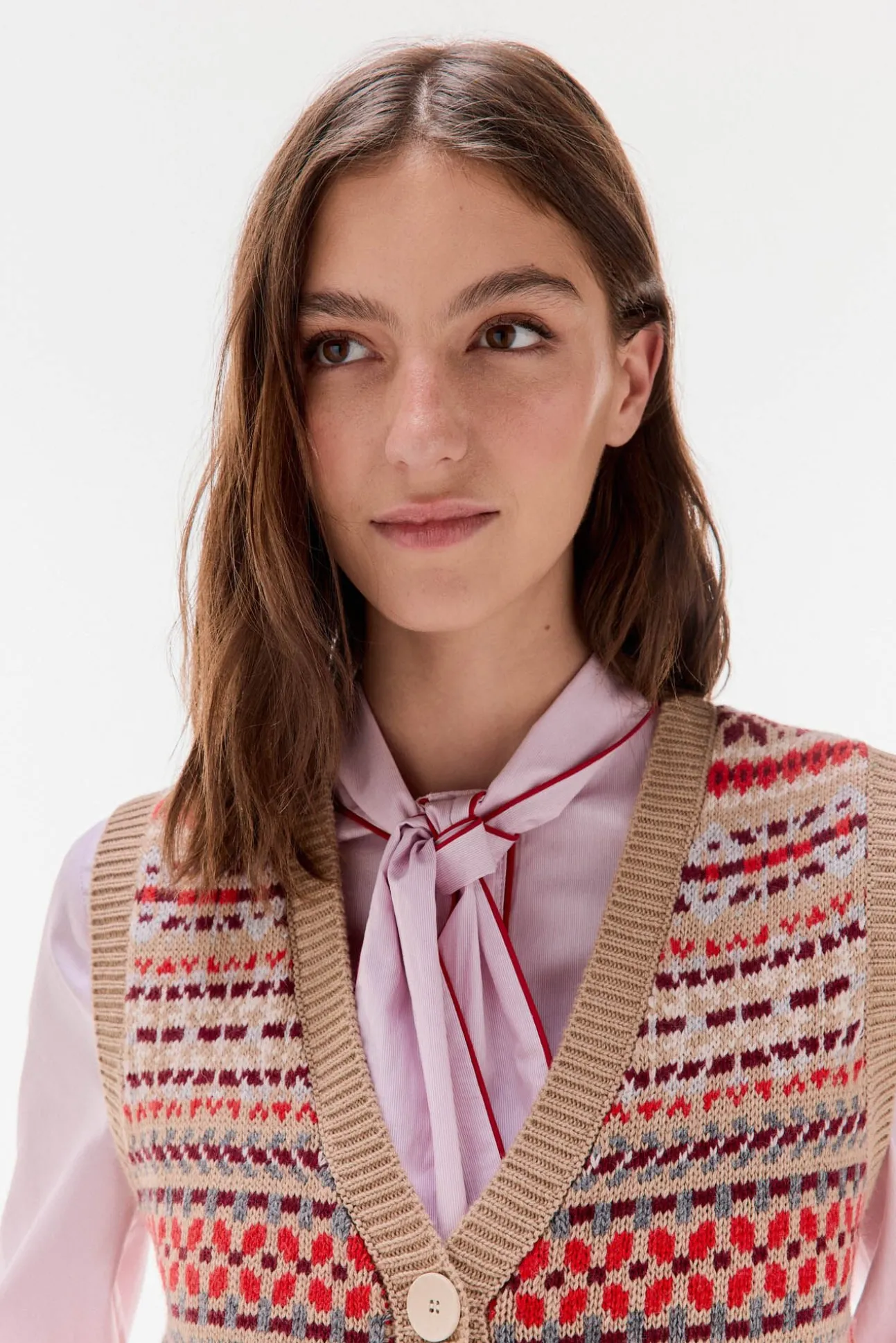 Chaleco jacquard geométrico