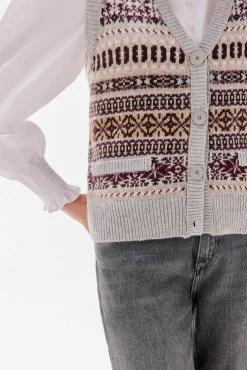 Chaleco jacquard geométrico