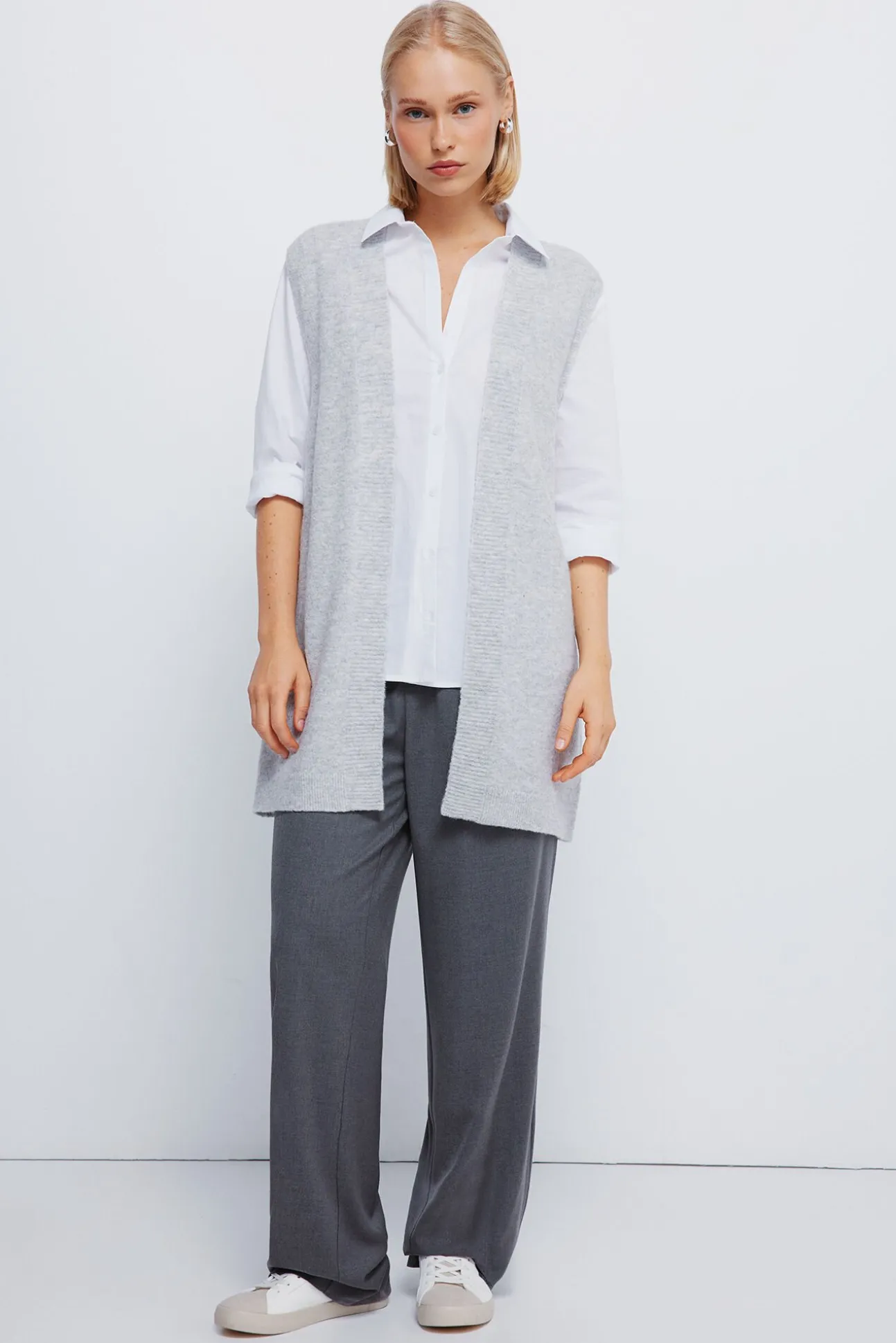 Chaleco largo abierto